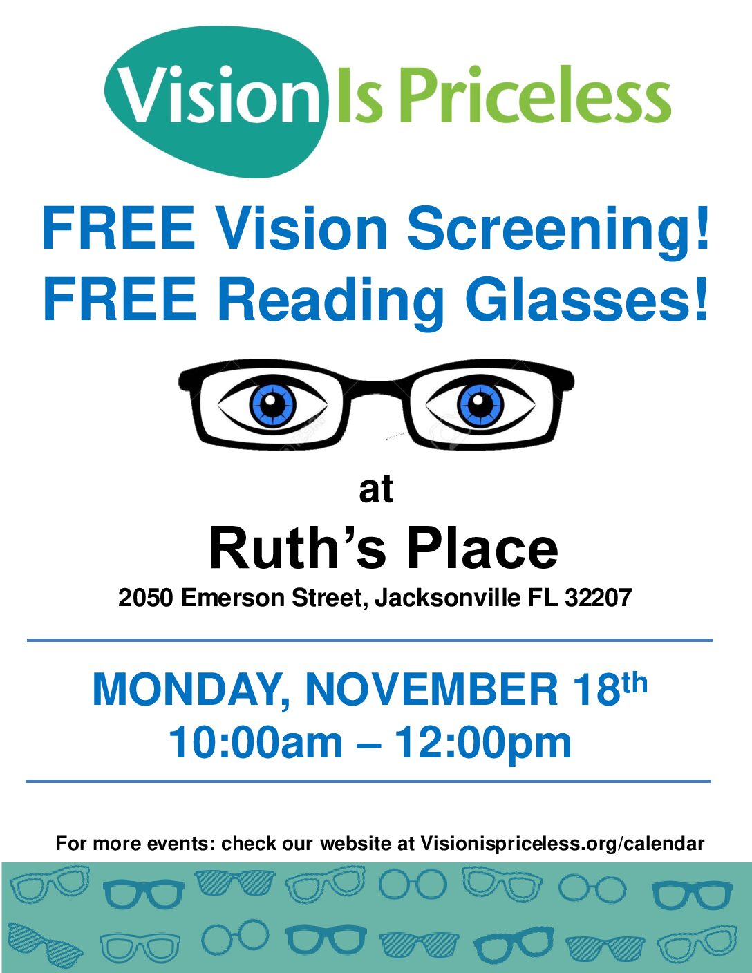 Free Vision Screening  Nov 18th 10am -2pm.